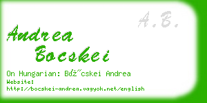 andrea bocskei business card